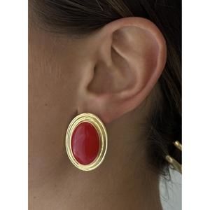 NEW ALV JEWELS women's joy enamel studs in red